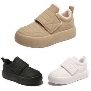 Women Running Shoes Hook and Loop Flat Cotton White Khaki Black Women Trainers Sport Sneakers Size 36-40