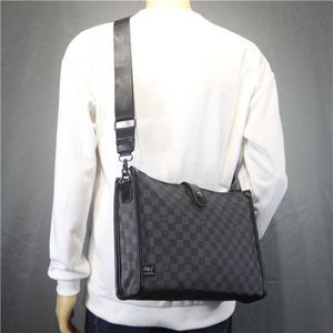 Üç kutu yeni trend crossbody backpack casual ekose erkek omuz çantası iş moda çantası 7889