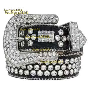 Belts Luxury Designer Belt Simon Belts For Men Women Shiny Diamond Belt Black On Black Blue White Multicolour With Bling Rhinestones As Head Gift High Quality 2024