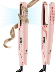 Miropure 360 ​​° Airflow Styler Curler, titanhårrätare och curler 2-i-1, professionell vård trollstav med jonisk aroma luft