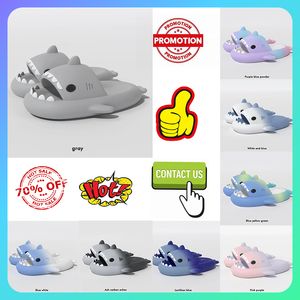 Designer Casual Platform Shark Slides tofflor Män Kvinna Anti Rainbow Fashion Slip Wear-resistent andningsbara lågklippta supermjuka sandaler Size36-45