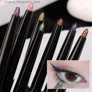 Eyeliner Glitter Metallic Eye Shadow Waterproof Shiny Chrome Eyeliner Pencil Pearl Green Gold Purple Lying Silkworm Pen Makeup Cosmetics Q240119