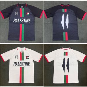 Palestina fotbollströjor hem borta svart vit thailand kvalitet fotboll tröjor kit