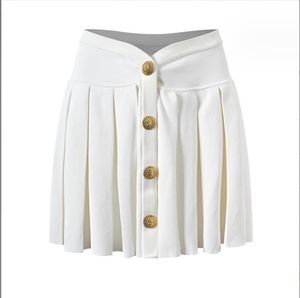 10003 2024 Free Shipping Milan Runway Short Skirt Black Empire White Yellow Womens High Quality s m l xl Yl