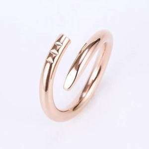 Luxury Nail Ring Designer Ring Love Screw Ring designer jewelry 925 sterling silver Titanium steel Gold-Plated Rose Never fade Not allergic 4mm 5mm wedding ring