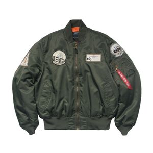 Neue hochwertige gepolsterte Vintage Air Force Piloten-Epaulettenjacke und Overall-Baseballjacke mit bestickter MA-1-Jacke