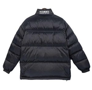 Men039s Down Vetements cotton down jacket black men039s and women039s new S XL VTM jacket2197357