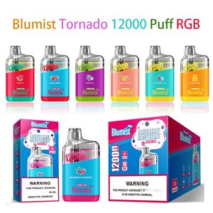 12000 puf 12k puf 12000 puflar blumist rgb tek kullanımlık vape 20ml vaper 850mAh Pil Vapes Vapers Tasarımcı Top Vape Tek kullanımlık puf vahşi vape razz çubuk