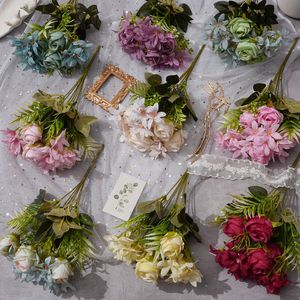 Cross-border foreign trade small flower rich rose imitation flower retro home decoration wedding decoration factory direct wholesale RX