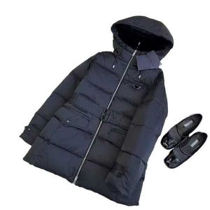 Jaqueta longa feminina casaco de inverno com capuz quente luxo parka pão designer de alta qualidade ao ar livre casual 9lakm