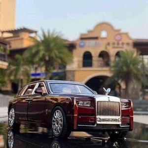 1:24 Rolls-Roycee Phantom Fonde sotto pressione in lega Veicoli Giocattolo in metallo Modello di auto Simulazione Suono Luce Collezione Regalo per bambini 220113