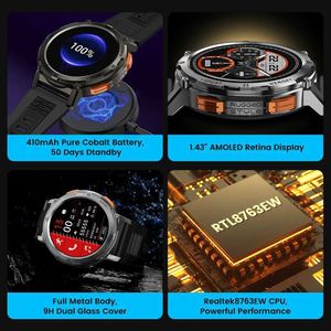 Умные часы 2024 AMAZTIM TANK T2 Ultra Smartwatch Мужские часы IP69K Водонепроницаемый AI Голосовой помощник AMOLED Фитнес AOD Смарт-часы для мужчинL2401