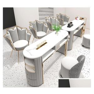 Commercial Furniture Nordic Dali Dresser Makeup Table Salon Equipment Furniturenail Marble Manicure And Chair Single Double Drop Deliv Dhwnj