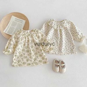 Kids Shirts 2024 Spring New Baby Girl Long Sleeve T Shirt Infant Floral Shirts Toddler Ruffled Tops Kids Bottoming Tee ldren Clothes H240508