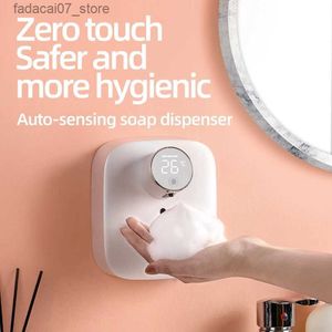 Liquid Soap Dispenser Hot Wall-mounted Rechargeable Temperature Display Dispensers Automatic Foam Hand Sanitizer Machine Q240119