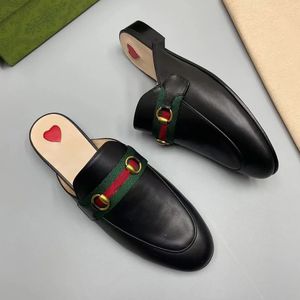Designer mules chinelos sandálias de couro famoso designer mulheres luxo horsebit mocassins princetown apartamentos sapatos casuais arranhões c112201