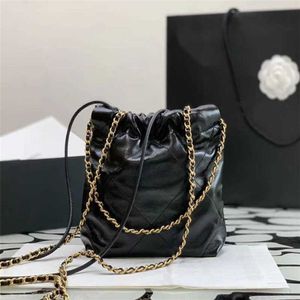 İnci Zinciri Çöp Orijinal Deri Kadınlar Mini Drawstring Su Kovası Yeni Lingge Bir Omuz Crossbody Bag 3647