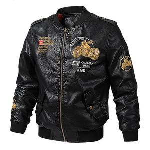 Spring and Autumn New V-neck Men's Motorcycle Leather Clothes Washed PU Leather Jackets Trendy Men's Leather Clothes