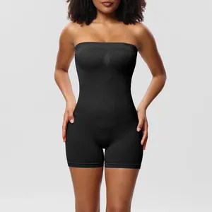 Mulheres Shapers Shapewear Bodysuit Mulheres Destacável Camisole Bustier Corset Cor Sólida Strapless Bodycon Body Shaper