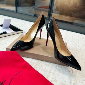 Tasarımcı Kadın Yüksek Topuklu Ayakkabı Kırmızı Dipler Moda Sandalet 6cm 8cm 10cm 12cm İnce Topuk Çıplak Siyah Patent Deri Marka Pompalar Kırmızı Toz Çantası ile Sokate 34-44