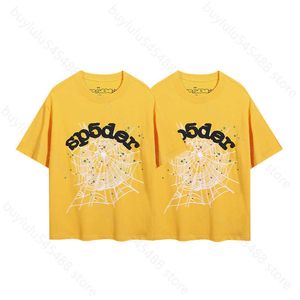 O2x8 Spider Web Men's T-shirt Designer Sp5der Women's t Shirts Fashion 55555 Short Sleeves Hip Hop Singer Young Thug Same Foam Letter Couple Pink Tee