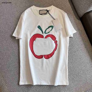 Designer feminino marca t camisa moda maçã carta impressa manga curta magro ajuste de alta qualidade senhoras superior vestuário 19 de janeiro
