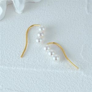 Studörhängen Boako 925 Sterling Silver Ear Pierced for Women Bohemian Summer Pearl Hook Elegant Earring Anniversary