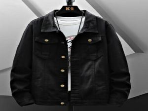 Men039s Ceket Dış Giyim Giyim Giyim Men Siyah Yıkanmış Jean Denim Ceketler Erkek Bahar Sonbahar Pamuk Katlar Adam İnce Fit L6934579