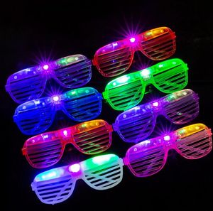 Moda persianas forma led piscando óculos iluminar crianças brinquedos festa de natal suprimentos decoração óculos brilhantes