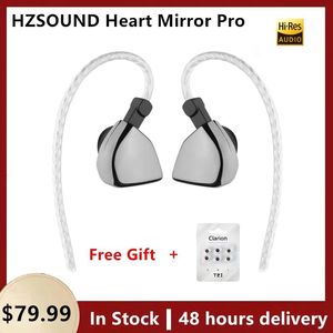 Earphones HZSOUND Heart Mirror Pro 10mm CNT Diaphragm Inear Monitor 2Pin Connector Earphone HiFi Headphone Music Headset Wired Earbuds