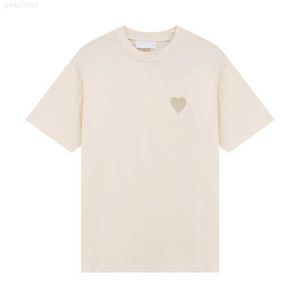 22SSメンズデザイナーパリ新しいTシャツトーンオントーンラブエンチリーファッションストリートカジュアルジョーカーラウンドネックコットン綿の綿