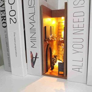 Konst och hantverk Träbok NOOK HOK HILLFÖRSIKT KIT MINIATURBOKIK BIBSTÄLLNINGAR BOOKENDS DOLLER BOOKSHELF DIY Handgjorda Crafts Gift YQ240119