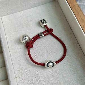 Bracciale Strand UMQ personalizzato con lingotti fai-da-te con argento sterling 999 e corda rossa