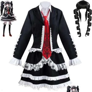 Anime Kostüme Cosplay Spiel Celestia Ludenberck Yasuhiro Taeko Dangan Ronpa Danganronpa Trigger Happy Havoc Kostüm Perücke Gothic Loli Dr Dhaym