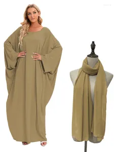 Ubrania etniczne sukienki midi sukienki hidżabu muzułmańskie na modne ubrania z balu w sklepie z indyka Islam Plain Abaya Kaftan Marokan