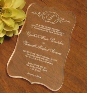 2016 Carta di inviti di nozze trasparenti acrilici di alta qualitàinviti di nozzeinviti di nozzeinviti di nozze2184265