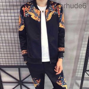 Trainingspak Heren Mens Printed Slim Jacket Suit New Fashion Cardigan Sports Coat Autumn Tracksuit For Men Moda Hombre 2020 Tgub