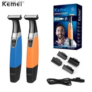 Elektriska rakare Kemei Professional Electric Shaver för män uppladdningsbart skägg trimer vattentät rakknivar rakmaskin grooming ansiktsvård q240119