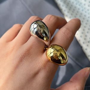 Open Ring 3D Love Rings Personalized Water Droplets Shining Zircon Geometric Wedding Ring Instagram Fashion Simple Jewelry