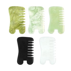 Wholesales Comb Guasha Jade Stone Health Care Head Massagebast