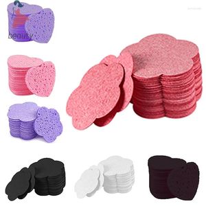 Makeup Sponges 10pcs Face Cleaning Sponge Pad Exfoliator Mask Facial Spa Massage Removal Thicker Compress Flower Heart Natural Cellulose