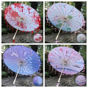 Paraplyer Antik paraply över bankblomman kinesisk stil arbete aisha vattentät super odödlig dansshow oljepapper paraply tofsel