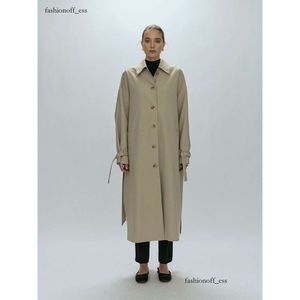 the Row Designer Capispalla da donna Luxury Trench corto Nuova primavera Autunno Trench britannico Abito di media lunghezza con cintura risvolto Casua Cappotto lungo da donna di alta qualità 632