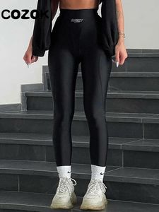 Capris 2023 Vendita Calda Leggings per Le Donne Primavera Alta Elastico a Vita Alta Pantaloni di Yoga Pantaloni Lustre Femminili Pantaloni Scarni Neri Pantaloni Della Tuta