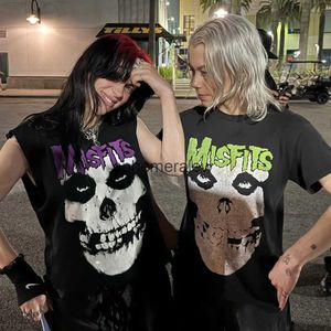 Damen T-Shirt MISFITS T-Shirt Y2K Damen Harajuku Gothic Hip Hop Grafikdruck Baumwolle Rundhals Übergroßes T-Shirt Neu Kurzarm Topsephemeralew