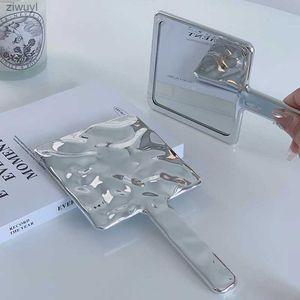 2PCS Mirrors Liquid Shape Square Mirror Handheld Cosmetic Mirror Portable Travel Beauty Mirror Room Desk Decor Birthday Gift for Girlfriend