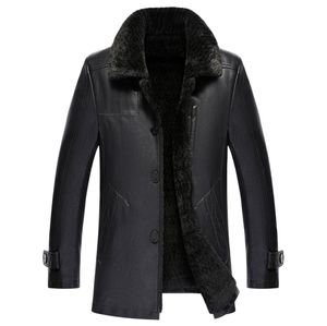 2020 New Winter Men Leather Coat Fashion Fashion Winter Leather JacketMen Fur Collar Velvet Inside Snow Warm Coats Jaqueta de Couro2969398