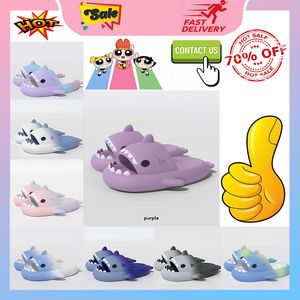 Designer Casual Platform shark Slides Slippers Men anti rainbow fashion slip wear-resistant Light weight breathable Low cut super soft sandals Flat Slipper