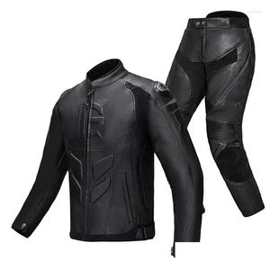 Motorradbekleidung Reitanzug Winter Anti-Drop-Hosen Ritter Winddichte Herren Damen Lederjacke Set Lieferung Automobile Motorräder Dhxth