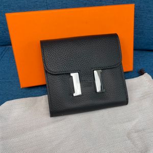 Borsa di design 9A Portafogli in vera pelle Togo Due slot per banconote Una tasca con cerniera e tre slot per carte Borsa per carte imitazione alta 13 cm